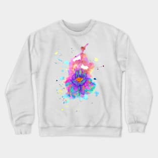 Stylized Watercolor Flower Crewneck Sweatshirt